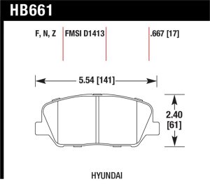 Hyundai Genesis Coupe Brake Pad Set - Front - Hawk Performance - Performance Ceramic - 2010